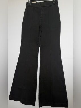 Alice + Olivia Jane High Rise Trouser Jeans Black Flare Size 27